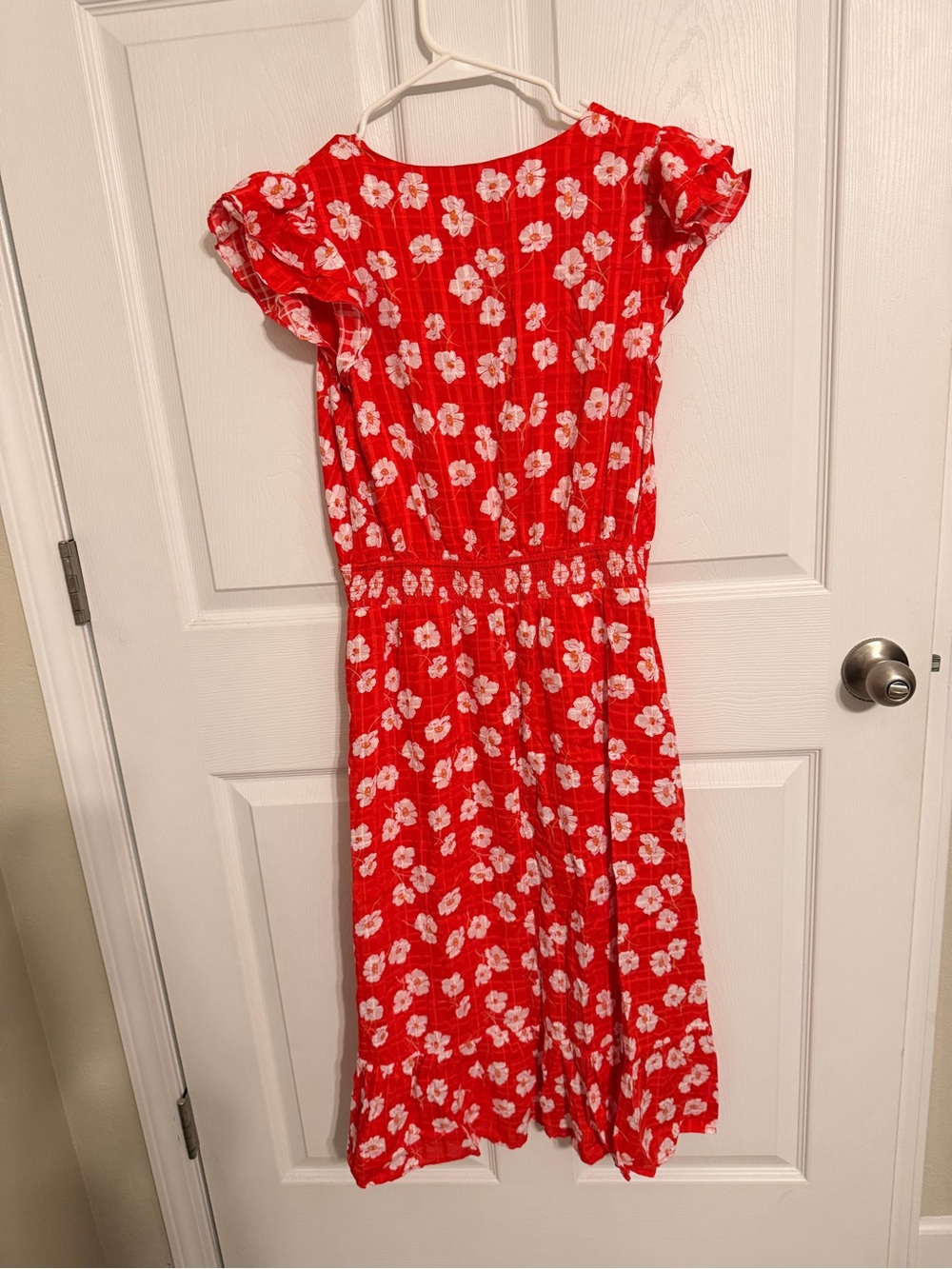 Draper James Red Floral Smocked Waist Midi Dress Size Small NWT - Picture 2 of 6